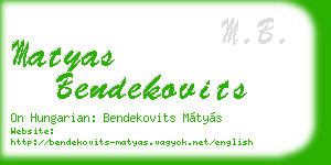 matyas bendekovits business card